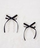 【メゾンドフルール/Maison de FLEUR】のパールベロアリボン2セットクリップ 人気、トレンドファッション・服の通販 founy(ファニー) ファッション Fashion レディースファッション Fashion for Women トップス・カットソー Cut & Sew Tops ベロアトップス Velour Tops / Velvet-Look Items シュシュ&ヘアアクセ/ヘアアレンジ Scrunchies & Hair Accessories アクセサリー Fashion Accessories パール Pearl, Pearl Accent ベロア Velour, Soft Velvet モチーフ Motif, Design Theme リボン Ribbon, Bow エレガント 上品 Elegant thumbnail Black|ID: prp329100004745674 ipo3291000000034309100