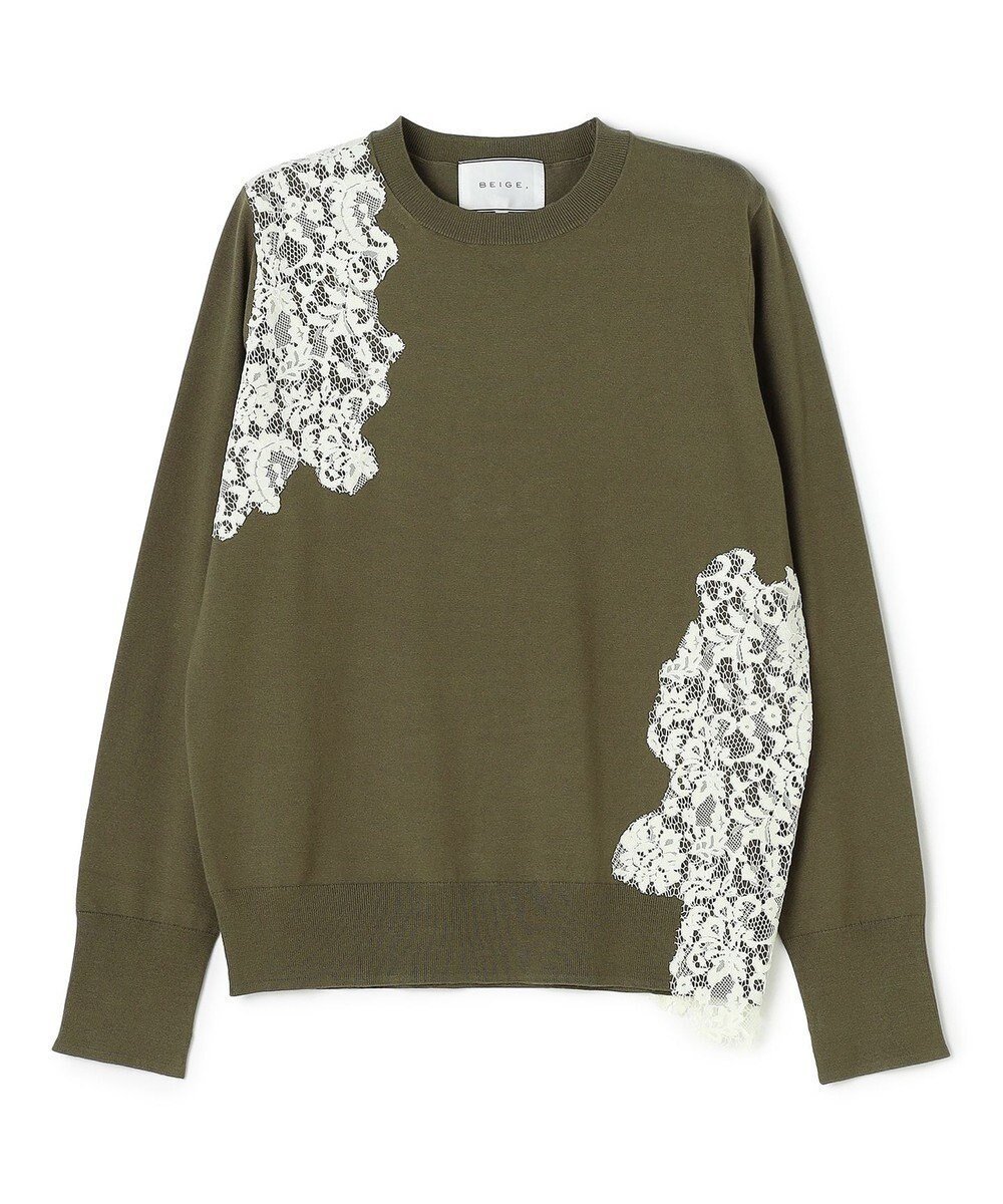 【ベイジ,/BEIGE,】の【大好評により新作追加!洗える】WILLOW / アシンメトリーレースクルーネックニット 人気、トレンドファッション・服の通販 founy(ファニー)  ファッション Fashion レディースファッション Fashion for Women トップス・カットソー Cut & Sew Tops ニット Knit Tops & Sweaters 新作・新入荷 New Arrivals / New In カッティング Cutting Detail ストレッチ Stretch, Stretchy Fabric セーター Sweater, Knitwear デニム Denim, Jeans Material レース Lace, Lace Fabric エレガント 上品 Elegant ビジネス 仕事 通勤 Business / Work / Commuting 洗える Machine Washable A/W・秋冬 Autumn/Winter  other-1|ID: prp329100004745682 ipo3291000000034309129