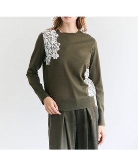 【ベイジ,/BEIGE,】の【大好評により新作追加!洗える】WILLOW / アシンメトリーレースクルーネックニット 人気、トレンドファッション・服の通販 founy(ファニー) ファッション Fashion レディースファッション Fashion for Women トップス・カットソー Cut & Sew Tops ニット Knit Tops & Sweaters カッティング Cutting Detail ストレッチ Stretch, Stretchy Fabric セーター Sweater, Knitwear デニム Denim, Jeans Material レース Lace, Lace Fabric エレガント 上品 Elegant ビジネス 仕事 通勤 Business / Work / Commuting 洗える Machine Washable A/W・秋冬 Autumn/Winter |ID:prp329100004745682