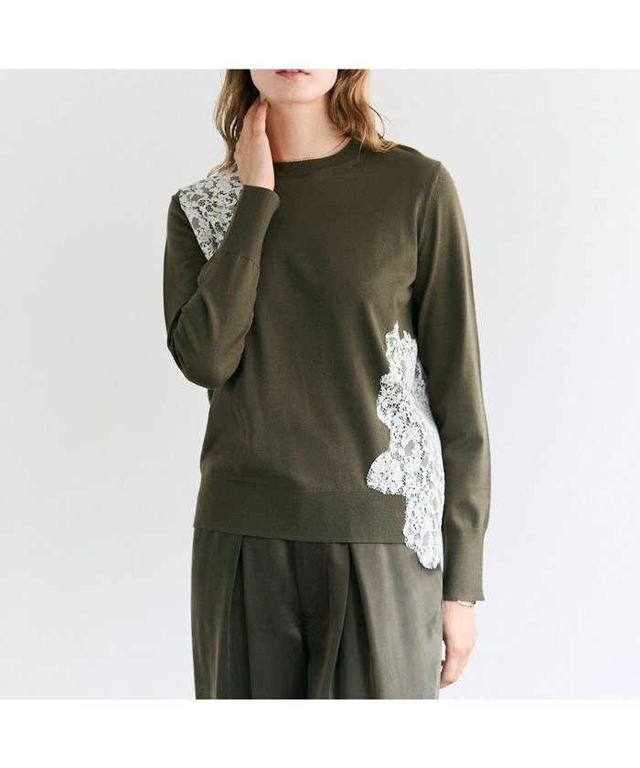 【ベイジ,/BEIGE,】のWILLOW / アシンメトリーレースクルーネックニット インテリア・キッズ・メンズ・レディースファッション・服の通販 founy(ファニー) https://founy.com/ ファッション Fashion レディースファッション Fashion for Women トップス・カットソー Cut & Sew Tops ニット Knit Tops & Sweaters カッティング Cutting Detail ストレッチ Stretch, Stretchy Fabric セーター Sweater, Knitwear デニム Denim, Jeans Material レース Lace, Lace Fabric エレガント 上品 Elegant ビジネス 仕事 通勤 Business / Work / Commuting A/W・秋冬 Autumn/Winter |ID: prp329100004745682 ipo3291000000034526933