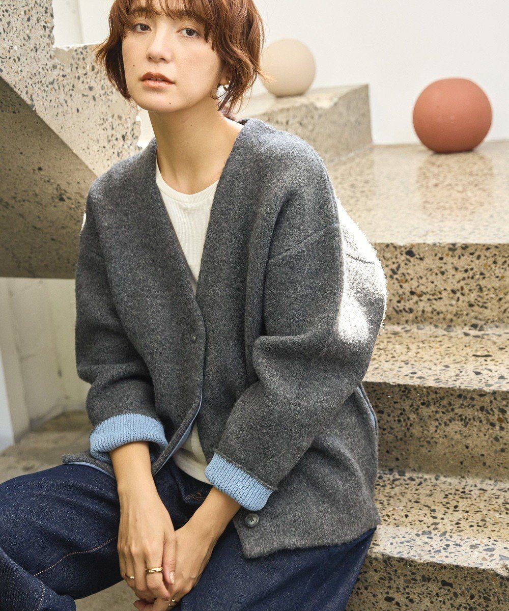 【アメリカンホリック/AMERICAN HOLIC】のVネックWフェイスニットカーディガン インテリア・キッズ・メンズ・レディースファッション・服の通販 founy(ファニー) ファッション Fashion レディースファッション Fashion for Women トップス・カットソー Cut & Sew Tops ニット Knit Tops & Sweaters カーディガン・羽織り Layered Style Cardigans Vネックトップス V-Neck Tops / V-Cut Neckline Shirts アメリカン American Style オレンジ Orange カーディガン Cardigan, Knitwear スタイリッシュ Stylish, Fashionable フェイス Face, Facial Design フェミニン Feminine, Girly ポケット Pocket, Pocket Detail A/W・秋冬 Autumn/Winter おすすめ Recommended / Our Picks Gray Mixture|ID: prp329100004745687 ipo3291000000034309155