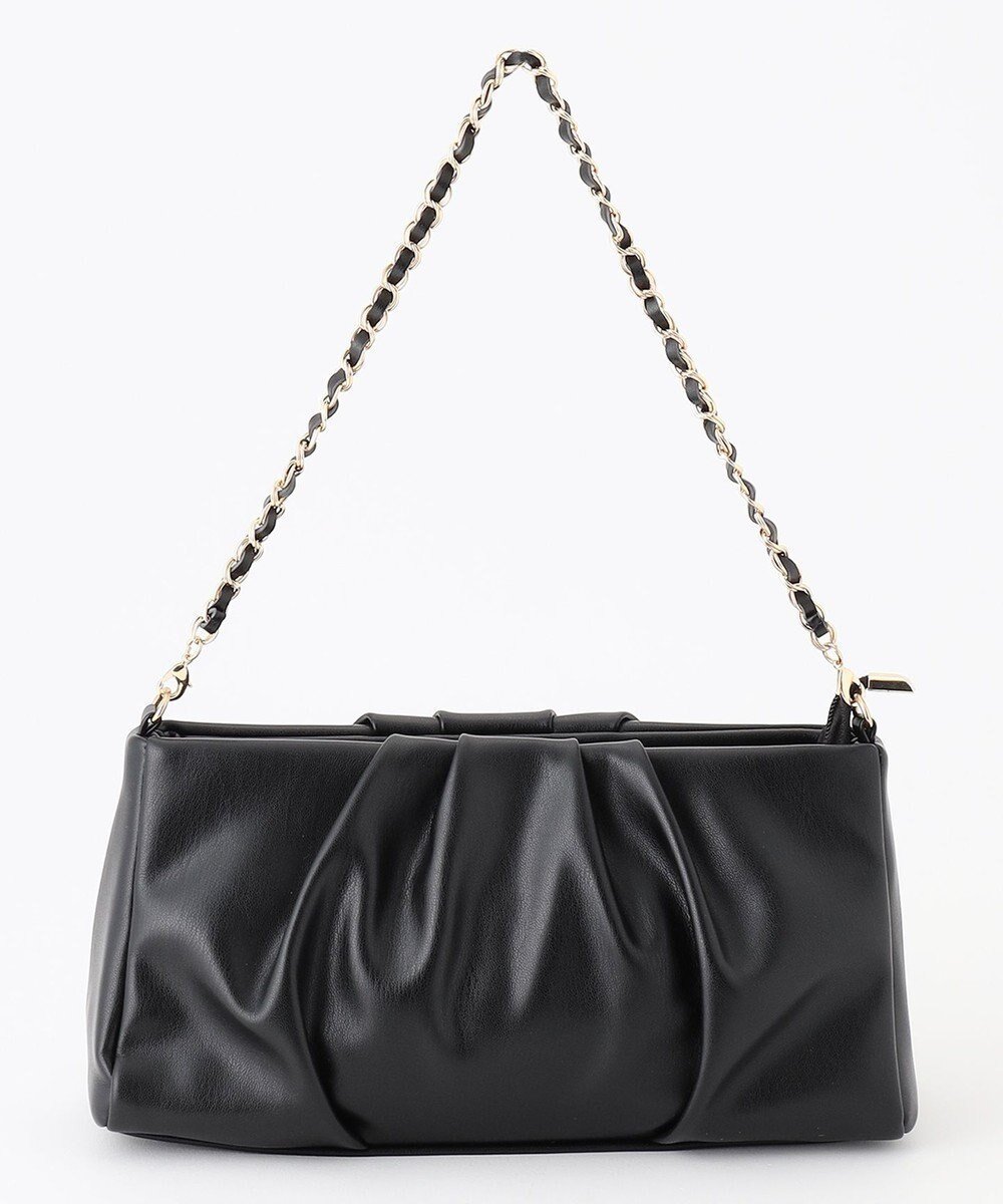 【エニィ スィス/any SiS】の【2WAY】ギャザーチェーンクラッチショルダー バッグ インテリア・キッズ・メンズ・レディースファッション・服の通販 founy(ファニー) 　ファッション　Fashion　レディースファッション　Fashion for Women　バッグ　Bags　クラッチ　Clutch, Clutch Bag　スーツ　Suit, Formalwear　セレモニー　Ceremony　チェーン　Chain, Chain Strap　ドレス　Dress, One-Piece　フォーマル　Formal, Dressy　ブラック|ID: prp329100004745691 ipo3291000000034309181