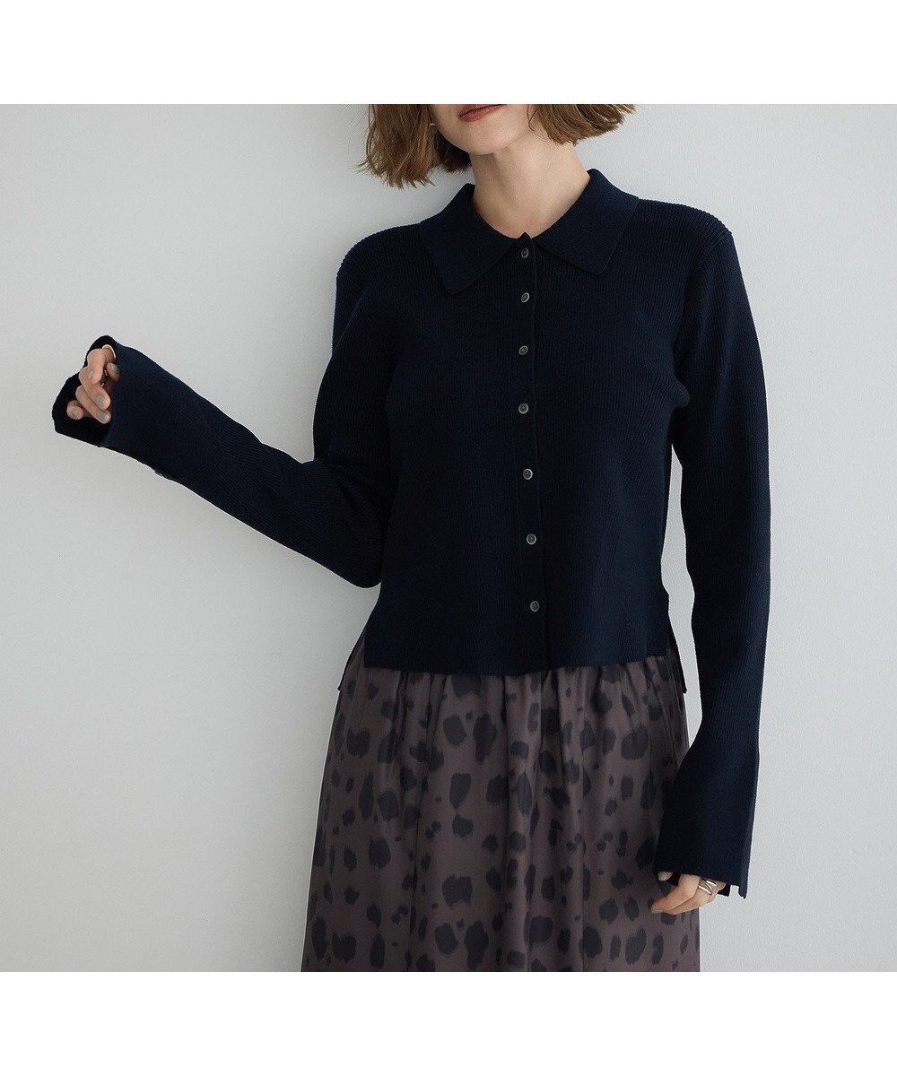 【イェッカ ヴェッカ/YECCA VECCA】の襟付きニットカーディガン 人気、トレンドファッション・服の通販 founy(ファニー) 　ファッション　Fashion　レディースファッション　Fashion for Women　トップス・カットソー　Cut & Sew Tops　ニット　Knit Tops & Sweaters　カーディガン・羽織り　Layered Style Cardigans　おすすめ　Recommended / Our Picks　インナー　Innerwear　カフス　Cuff Design　カーディガン　Cardigan, Knitwear　フィット　Fit, Slim Fit　フォルム　Silhouette, Form　ポケット　Pocket, Pocket Detail　ロング　Long, Long-Length　A/W・秋冬　Autumn/Winter　 other-1|ID: prp329100004745696 ipo3291000000034309214