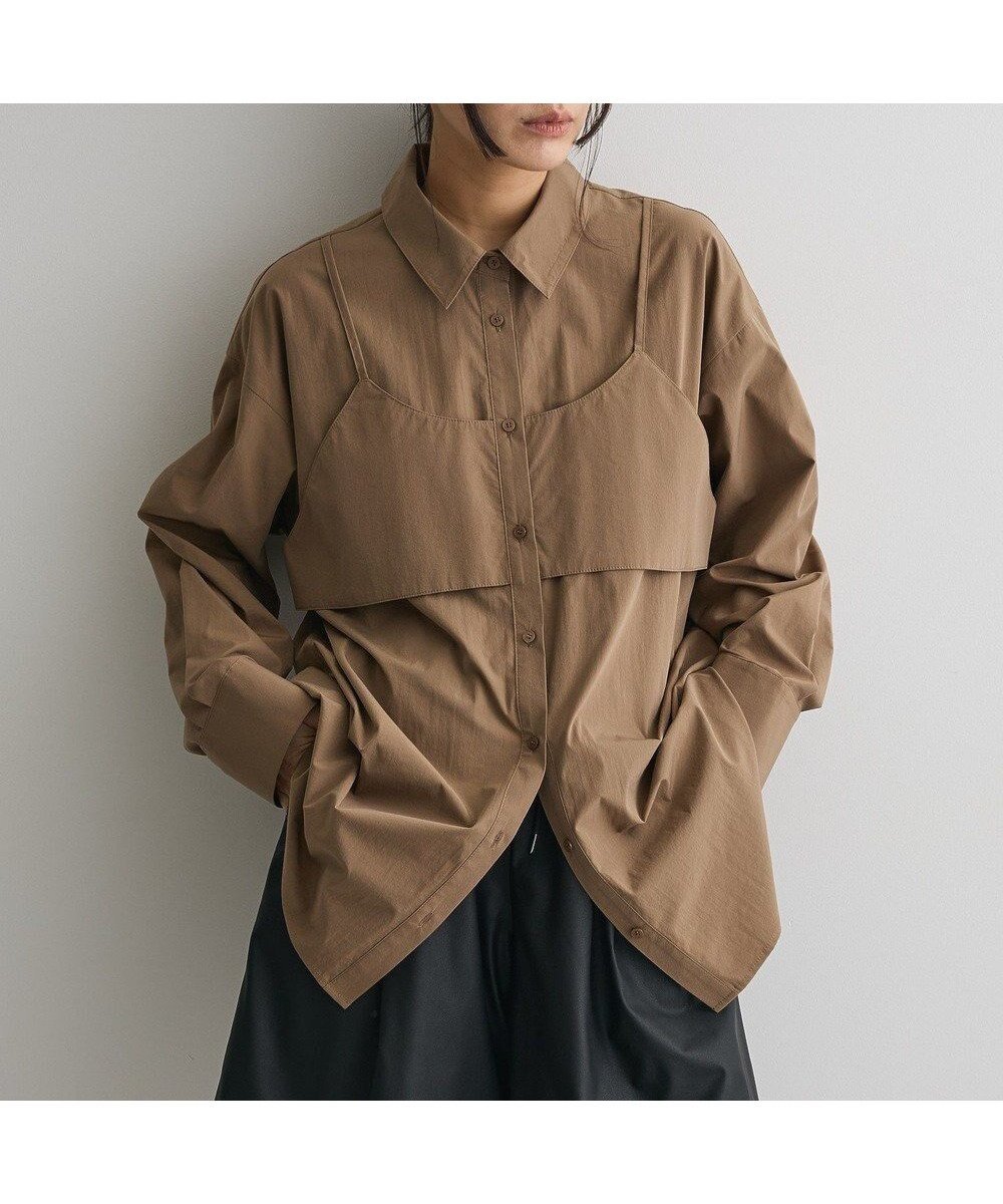 【クラフトスタンダードブティック/CRAFT STANDARD BOUTIQUE】のビスチェレイヤード風シャツ インテリア・キッズ・メンズ・レディースファッション・服の通販 founy(ファニー) 　ファッション　Fashion　レディースファッション　Fashion for Women　トップス・カットソー　Cut & Sew Tops　シャツ・ブラウス・オフィスカジュアル　Elegant Blouses & Button-Ups　ビスチェ　Bustiers & Corset Tops / Layered Bustier Style　イエロー　Yellow　秋　Autumn　ショルダー　Shoulder, Shoulder Strap　シンプル　Simple, Minimal　トレンド　Trend, Trending Now　ドロップ　Drop Shoulder, Dropped Style　バランス　Balance, Style Balance　ビスチェ　Bustier, Corset Top　ボトム　Bottoms, Lower Wear　ポケット　Pocket, Pocket Detail　リラックス　Relax, Relaxed Fit　A/W・秋冬　Autumn/Winter　Brown|ID: prp329100004745719 ipo3291000000035633105