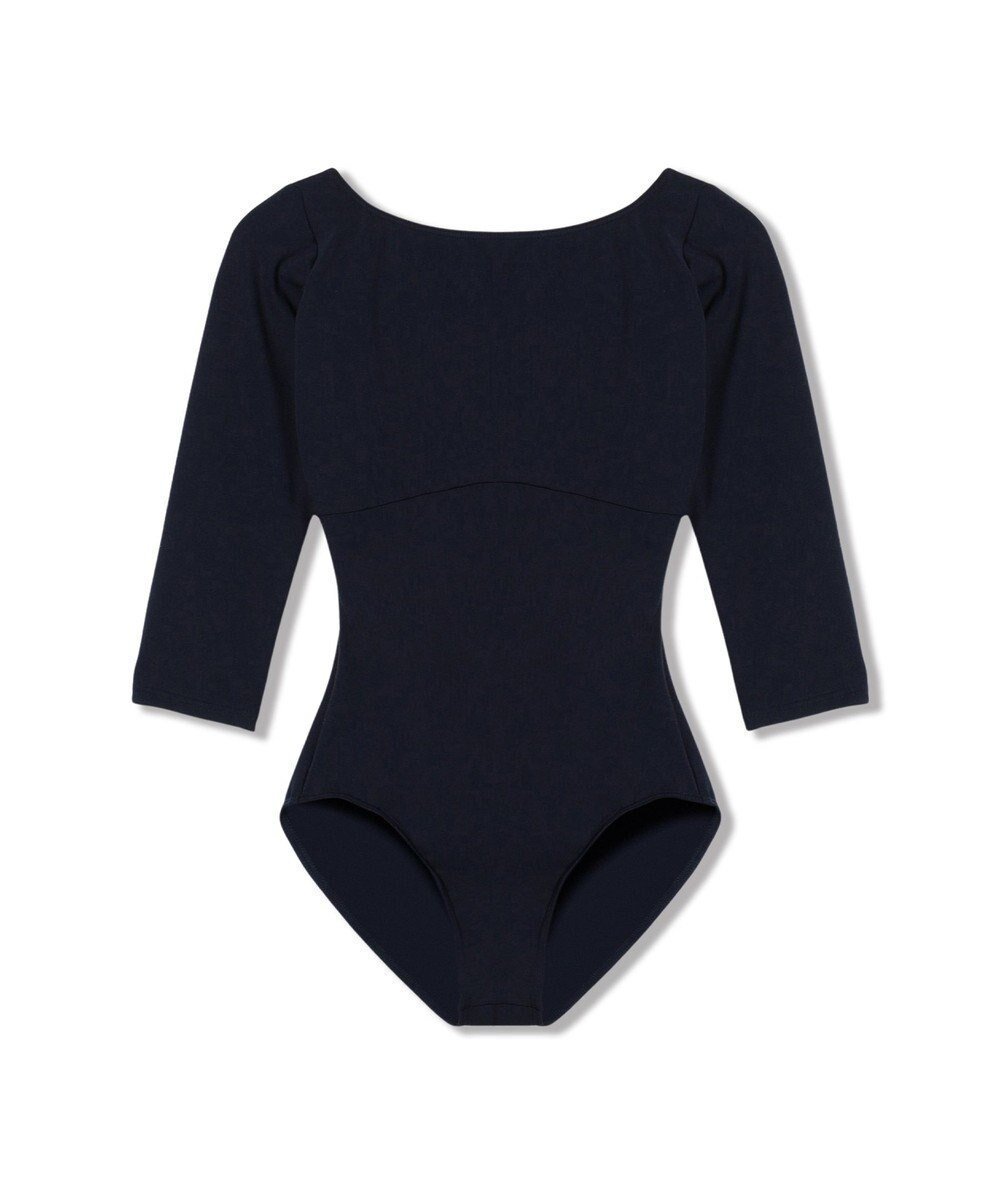 【チャコット/Chacott】の7分袖レオタード インテリア・キッズ・メンズ・レディースファッション・服の通販 founy(ファニー) 　ファッション　Fashion　レディースファッション　Fashion for Women　トップス・カットソー　Cut & Sew Tops　シンプル　Simple, Minimal　ストレッチ　Stretch, Stretchy Fabric　デコルテ　Décolleté, Neckline　フィット　Fit, Slim Fit　人気　Popular, Best Seller　ネイビー|ID: prp329100004745745 ipo3291000000035463219