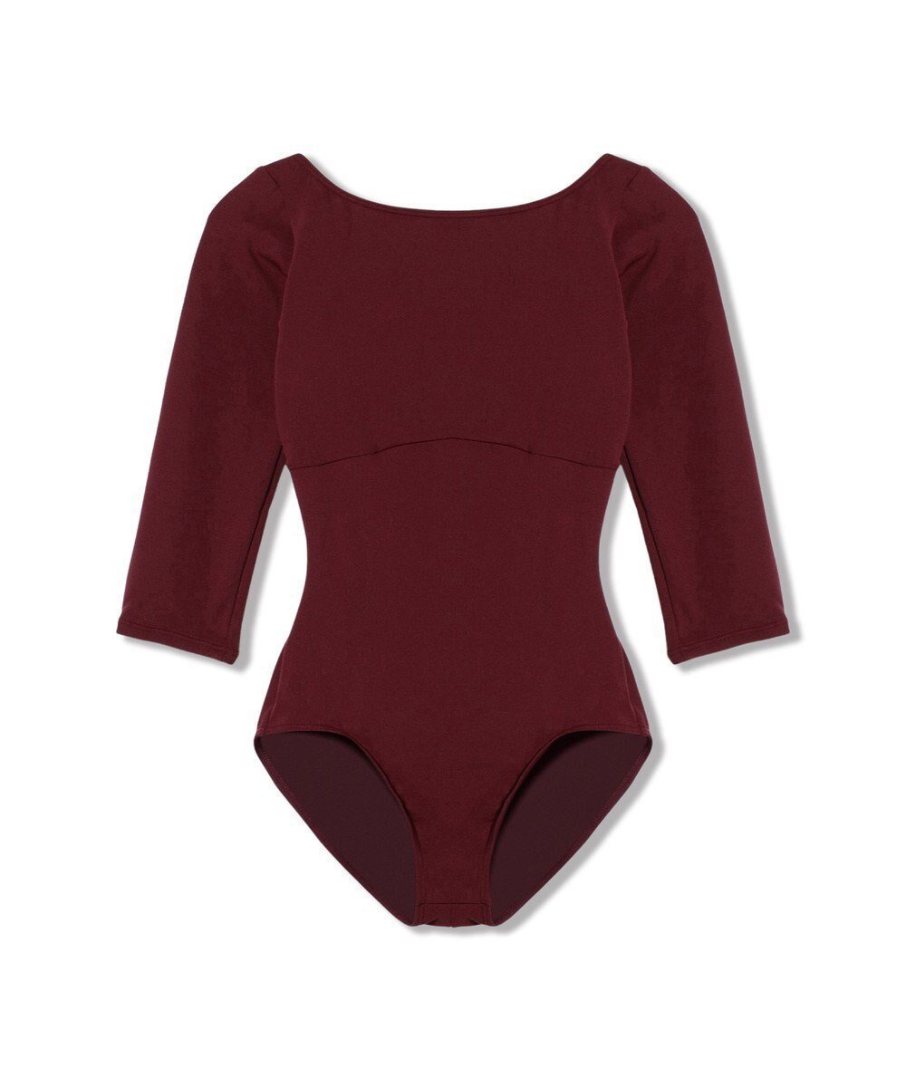 【チャコット/Chacott】の7分袖レオタード インテリア・キッズ・メンズ・レディースファッション・服の通販 founy(ファニー) 　ファッション　Fashion　レディースファッション　Fashion for Women　トップス・カットソー　Cut & Sew Tops　シンプル　Simple, Minimal　ストレッチ　Stretch, Stretchy Fabric　デコルテ　Décolleté, Neckline　フィット　Fit, Slim Fit　人気　Popular, Best Seller　ワインレッド|ID: prp329100004745745 ipo3291000000035463226