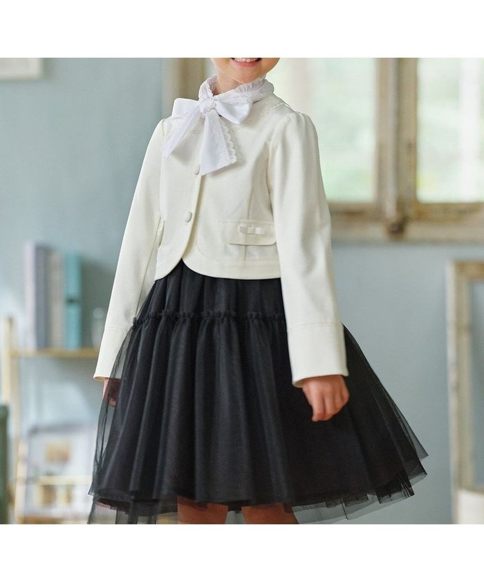 【組曲 / KIDS/KUMIKYOKU】の【110-140㎝】ノーカラー ジャケット インテリア・キッズ・メンズ・レディースファッション・服の通販 founy(ファニー) https://founy.com/ ファッション Fashion キッズファッション Fashion for Kids アウター Coat Outerwear /Kids カットソー Cut and Sewn Top コレクション Collection, Seasonal Line シンプル Simple, Minimal ジャケット Jacket, Outerwear セレモニー Ceremony ポケット Pocket, Pocket Detail リボン Ribbon, Bow レース Lace, Lace Fabric 夏 Summer 春 Spring S/S・春夏 SS, Spring/Summer, Warm Season |ID: prp329100004745755 ipo3291000000034309619