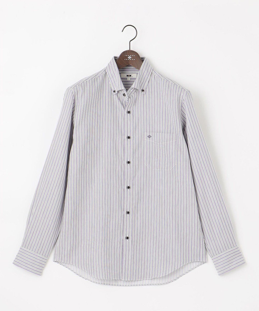 【ジョセフ アブード/JOSEPH ABBOUD / MEN】の【柔らか・光沢感】コットンビエラストライプ シャツ インテリア・キッズ・メンズ・レディースファッション・服の通販 founy(ファニー) 　ファッション　Fashion　メンズファッション　Fashion for Men　トップス・カットソー　Cut & Sew Tops　メンズシャツ　Shirts　インナー　Innerwear　カーディガン　Cardigan, Knitwear　ジャケット　Jacket, Outerwear　ストライプ　Stripe, Striped Pattern　スラックス　Slacks, Dress Pants　とろみ　Fluid, Flowy Fabric　デニム　Denim, Jeans Material　A/W・秋冬　Autumn/Winter　おすすめ　Recommended / Our Picks　エレガント 上品　Elegant　ビジネス 仕事 通勤　Business / Work / Commuting　パープル系1|ID: prp329100004745774 ipo3291000000034309737