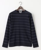 【ジョセフ アブード/JOSEPH ABBOUD / MEN】の【洗える】コットンカスリボーダー クルーネック ニット ネイビー系2|ID: prp329100004745776 ipo3291000000034309748