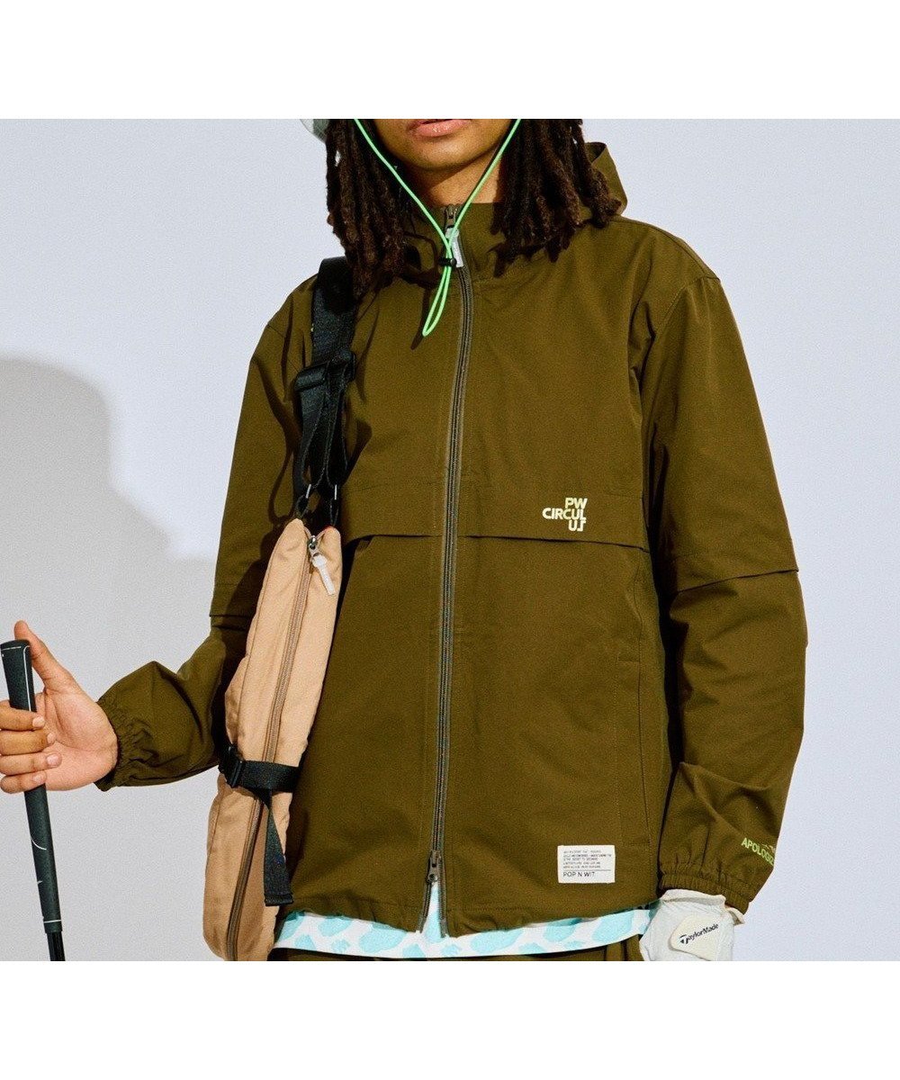 【ピーダブリュサーキュラス/PW CIRCULUS / MEN】の【撥水加工/ストレッチ】【MEN】2Way デタッチャブルブルゾン(長袖/半袖) ゴルフ インテリア・キッズ・メンズ・レディースファッション・服の通販 founy(ファニー) 　ファッション　Fashion　メンズファッション　Fashion for Men　アウター　Men's Coats Outerwear　ブルゾンジャケット / カジュアルアウター　Bomber Jackets & Blousons　春　Spring　シンプル　Simple, Minimal　ジャケット　Jacket, Outerwear　ストレッチ　Stretch, Stretchy Fabric　スピンドル　Spindle, Drawcord　ダブル　Double, Double-Breasted　チェック　Check, Plaid, Tartan　長袖　Long Sleeve, Full Sleeve　ブルゾン　Blouson, Bomber Jacket　プリント　Print, Printed Pattern　ベーシック　Basic, Essential　半袖　Short Sleeve, Half Sleeve　メタリック　Metallic, Shiny Finish　メンズ　Men's, Menswear　S/S・春夏　SS, Spring/Summer, Warm Season　夏　Summer　ゴルフ　Golf　カーキ系|ID: prp329100004745780 ipo3291000000034309771