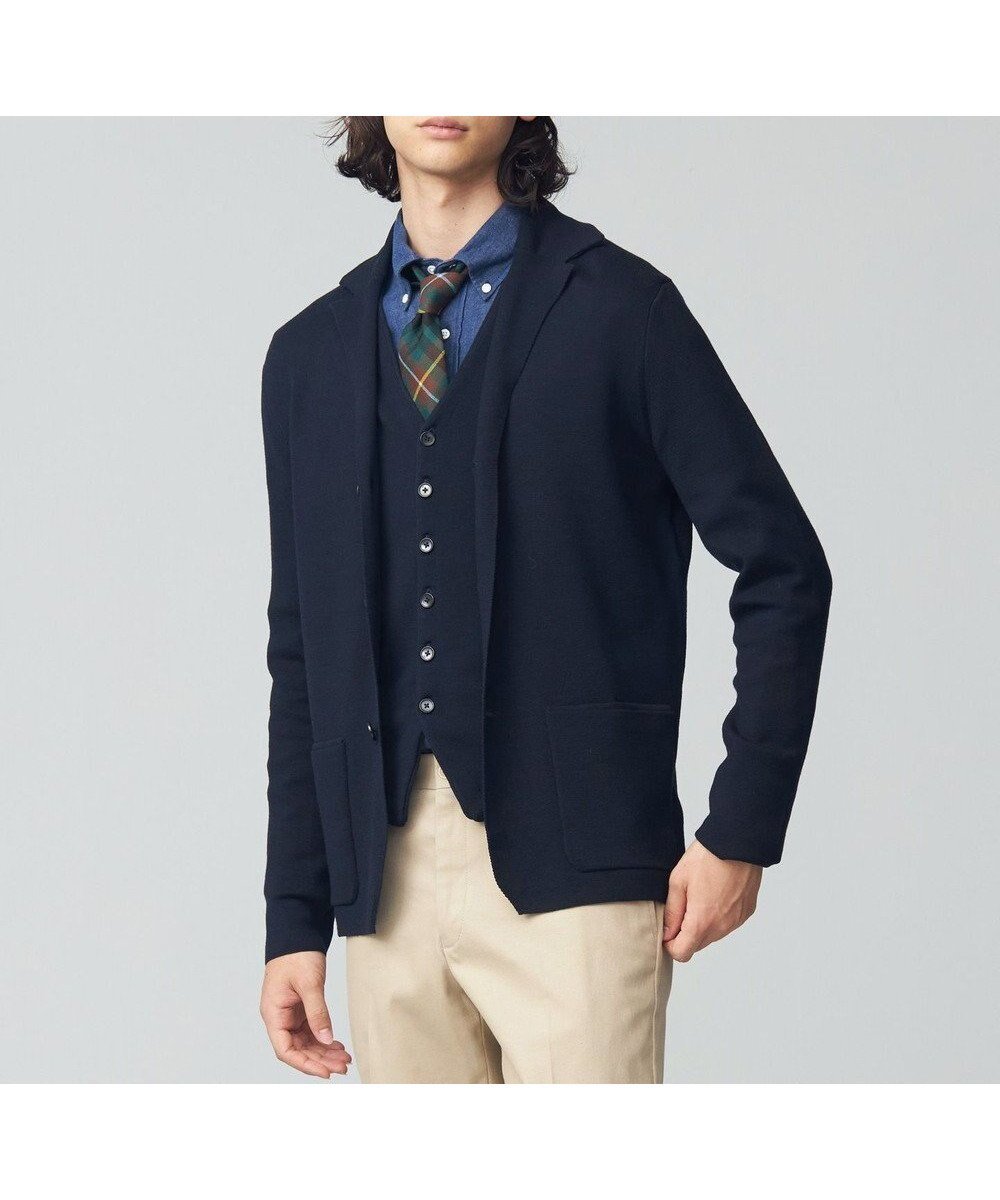 【ジェイ プレス/J.PRESS / MEN】のミラノリブ ニットジャケット インテリア・キッズ・メンズ・レディースファッション・服の通販 founy(ファニー) ファッション Fashion メンズファッション Fashion for Men トップス・カットソー Cut & Sew Tops ニット・セーター / 定番トップス Knit Tops & Sweaters カーディガン / 羽織り Cardigans カーディガン Cardigan, Knitwear ジャケット Jacket, Outerwear セーター Sweater, Knitwear 定番 Standard, Basic Item フラップ Flap, Flap Pocket ポケット Pocket, Pocket Detail ミラノリブ Milano Rib, Milano Stitch A/W・秋冬 Autumn/Winter ネイビー系|ID: prp329100004745792 ipo3291000000034309893