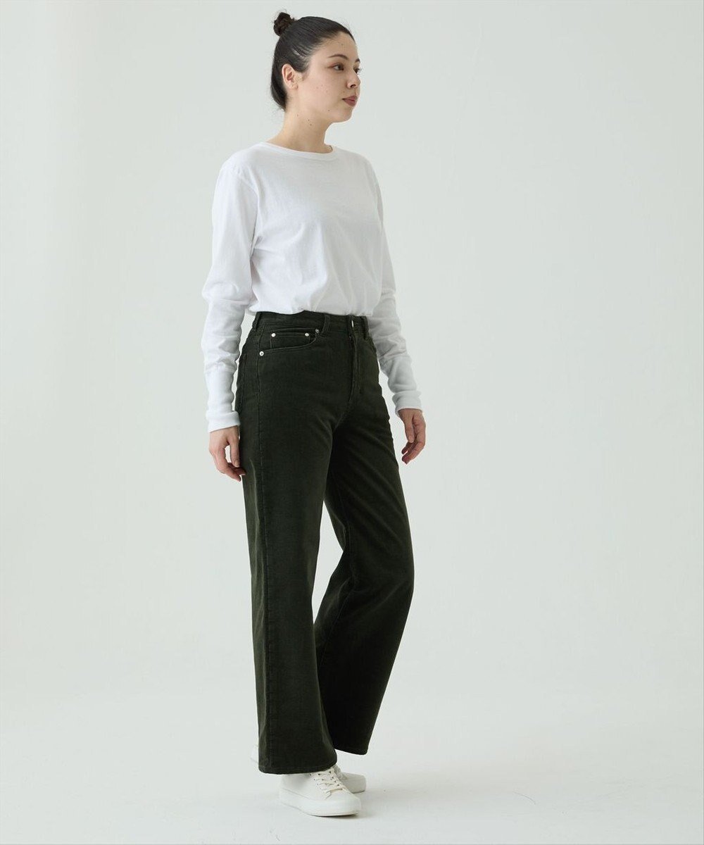 【サキュウ/caqu】の【裏起毛/コーデュロイ/ストレッチ】ワイドバギーコーデュロイパンツ インテリア・キッズ・メンズ・レディースファッション・服の通販 founy(ファニー) 　ファッション　Fashion　レディースファッション　Fashion for Women　パンツ　Pants & Trousers　インディゴ　Indigo Denim　コーデュロイ　Corduroy, Cord Fabric　ジーンズ　Jeans, Denim Pants　ストレッチ　Stretch, Stretchy Fabric　フィット　Fit, Slim Fit　A/W・秋冬　Autumn/Winter　S/S・春夏　SS, Spring/Summer, Warm Season　新作・新入荷　New Arrivals / New In　夏　Summer　olive|ID: prp329100004745813 ipo3291000000034338740