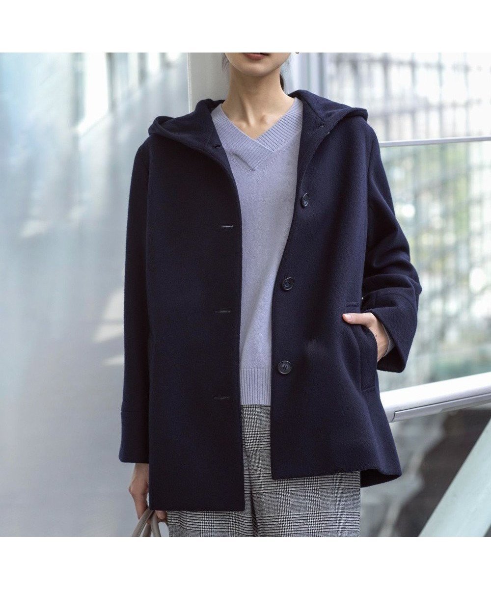 【ジェイ プレス/J.PRESS】のショートビーバー フーデッド コート インテリア・キッズ・メンズ・レディースファッション・服の通販 founy(ファニー)  ファッション Fashion レディースファッション Fashion for Women アウター Coat / Outerwear Collection コート・ロングコート・ピーコート Long Coats, Peacoats & More レディースジャケット・軽アウター Jackets ショート Short, Short Length ジャケット Jacket, Outerwear ミドル Middle Length, Mid Height 冬 Winter / This Winter A/W・秋冬 Autumn/Winter エレガント 上品 Elegant ネイビー系|ID: prp329100004745819 ipo3291000000034310148