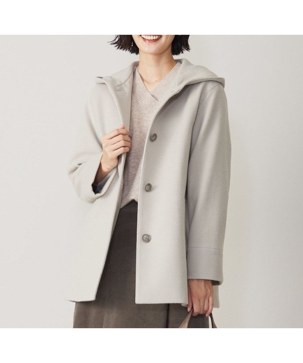 【ジェイ プレス/J.PRESS】のショートビーバー フーデッド コート インテリア・キッズ・メンズ・レディースファッション・服の通販 founy(ファニー)  ファッション Fashion レディースファッション Fashion for Women アウター Coat / Outerwear Collection コート・ロングコート・ピーコート Long Coats, Peacoats & More レディースジャケット・軽アウター Jackets ショート Short, Short Length ジャケット Jacket, Outerwear ミドル Middle Length, Mid Height 冬 Winter / This Winter A/W・秋冬 Autumn/Winter エレガント 上品 Elegant ベージュ系|ID: prp329100004745819 ipo3291000000034310158