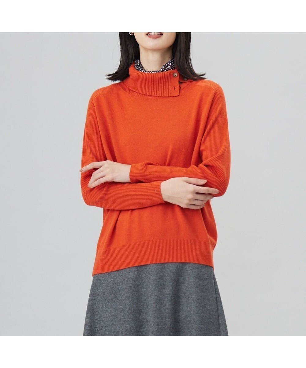 【ジェイ プレス/J.PRESS】の【洗える】SOFT TOUCH WOOL リブ切り替え ニット インテリア・キッズ・メンズ・レディースファッション・服の通販 founy(ファニー) ファッション Fashion レディースファッション Fashion for Women トップス・カットソー Cut & Sew Tops ニット Knit Tops & Sweaters エレガント 上品 Elegant オレンジ Orange 洗える Machine Washable セーター Sweater, Knitwear タートルネック Turtleneck, High Neck A/W・秋冬 Autumn/Winter オレンジ系|ID: prp329100004745850 ipo3291000000034310408