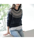 【ジェイ プレス/J.PRESS】の【WEB限定カラーあり・洗える】FAIR ISLE ラウンドネック ニット ネイビー系|ID: prp329100004745857 ipo3291000000034310478