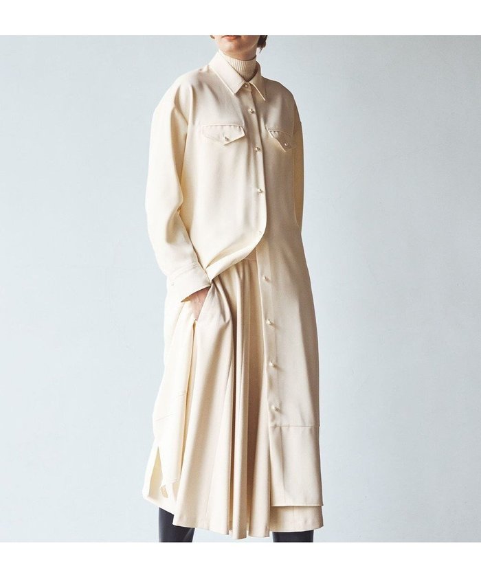 【組曲/KUMIKYOKU】の【サッシュベルト付き】パールボタンシャツワンピース インテリア・キッズ・メンズ・レディースファッション・服の通販 founy(ファニー) https://founy.com/ ファッション Fashion レディースファッション Fashion for Women ワンピース Dresses シャツワンピース / 1枚で着映えコーデ Shirt Dresses ベルト&ウエストマーク Belts & Waist Accessories ギャザー Gathered, Ruffled スリット Slit, Slit Detail ドレープ Drape, Draping Fabric バランス Balance, Style Balance パール Pearl, Pearl Accent フラップ Flap, Flap Pocket ベスト Vest, Waistcoat ボックス Boxy, Box Shape ボトム Bottoms, Lower Wear 羽織 Haori, Light Jacket ロング Long, Long-Length A/W・秋冬 Autumn/Winter |ID: prp329100004745952 ipo3291000000034311340