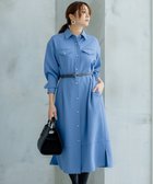【組曲/KUMIKYOKU】の【サッシュベルト付き】パールボタンシャツワンピース ブルー系|ID: prp329100004745952 ipo3291000000034311346