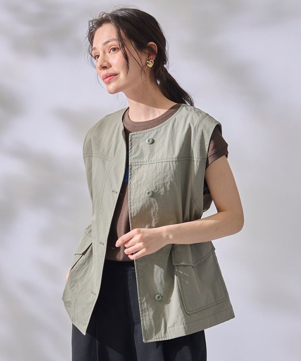 【エニー/ANY】の【洗濯機可】ミリタリーベスト インテリア・キッズ・メンズ・レディースファッション・服の通販 founy(ファニー) 　ファッション　Fashion　レディースファッション　Fashion for Women　アウター　Coat / Outerwear Collection　トップス・カットソー　Cut & Sew Tops　ベスト&ジレ / 重ね着スタイル　Vests & Gilets　ベスト　Vest, Waistcoat　ミリタリー　Military, Army Style　ロング　Long, Long-Length　夏　Summer　春　Spring　S/S・春夏　SS, Spring/Summer, Warm Season　秋　Autumn　カーキ|ID: prp329100004746000 ipo3291000000034311748