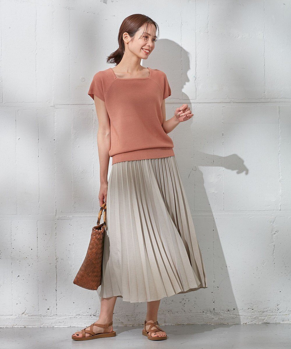 【エニー/ANY】の【洗濯機可能/ウエストゴム/UVケア/接触冷感】リネンライクエアーヴィンテージ プリーツスカート インテリア・キッズ・メンズ・レディースファッション・服の通販 founy(ファニー) ファッション Fashion レディースファッション Fashion for Women スカート Skirts プリーツスカート / 上品フェミニンスタイル Pleated Skirts セットアップ Set-Up, Coordinated Outfit フレア Flare, Flared プリーツ Pleats, Pleated リネン Linen, Linen Fabric 夏 Summer 春 Spring S/S・春夏 SS, Spring/Summer, Warm Season サンドベージュ|ID: prp329100004746033 ipo3291000000034311940