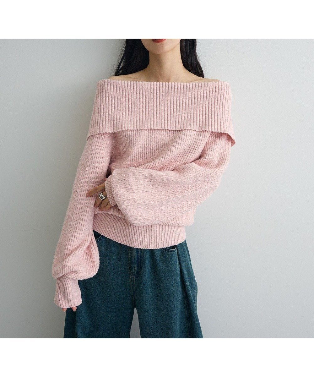 【グリーンパークス/Green Parks】のオフショルダーニット インテリア・キッズ・メンズ・レディースファッション・服の通販 founy(ファニー) ファッション Fashion レディースファッション Fashion for Women トップス・カットソー Cut & Sew Tops ニット Knit Tops & Sweaters おすすめ Recommended / Our Picks セーター Sweater, Knitwear デニム Denim, Jeans Material フィット Fit, Slim Fit フェミニン Feminine, Girly ボトム Bottoms, Lower Wear ポケット Pocket, Pocket Detail ワイド Wide, Wide Fit A/W・秋冬 Autumn/Winter Pink|ID: prp329100004746071 ipo3291000000034312160