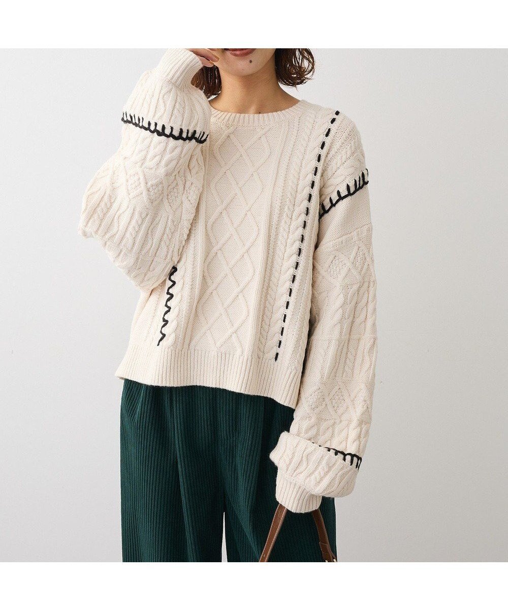 【グリーンパークス/Green Parks】の・ELENCARE DUE ハンドステッチケーブルニッ 人気、トレンドファッション・服の通販 founy(ファニー) ファッション Fashion レディースファッション Fashion for Women トップス・カットソー Cut & Sew Tops ニット Knit Tops & Sweaters おすすめ Recommended / Our Picks ショルダー Shoulder, Shoulder Strap セーター Sweater, Knitwear トレンド Trend, Trending Now ドロップ Drop Shoulder, Dropped Style ハンド Hand, Handmade バランス Balance, Style Balance フォルム Silhouette, Form ボトム Bottoms, Lower Wear ポケット Pocket, Pocket Detail 今季 This Season, Current Season A/W・秋冬 Autumn/Winter other-1|ID: prp329100004746079 ipo3291000000034312188