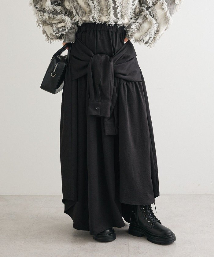 【グリーンパークス/Green Parks】の・ELENCARE DUE 袖付デザインスカート インテリア・キッズ・メンズ・レディースファッション・服の通販 founy(ファニー) https://founy.com/ ファッション Fashion レディースファッション Fashion for Women スカート Skirts おすすめ Recommended / Our Picks アシンメトリー Asymmetrical Style ギャザー Gathered, Ruffled トレンド Trend, Trending Now フレア Flare, Flared ヘムライン Hemline, Bottom Cut ポケット Pocket, Pocket Detail A/W・秋冬 Autumn/Winter |ID: prp329100004746084 ipo3291000000034545150