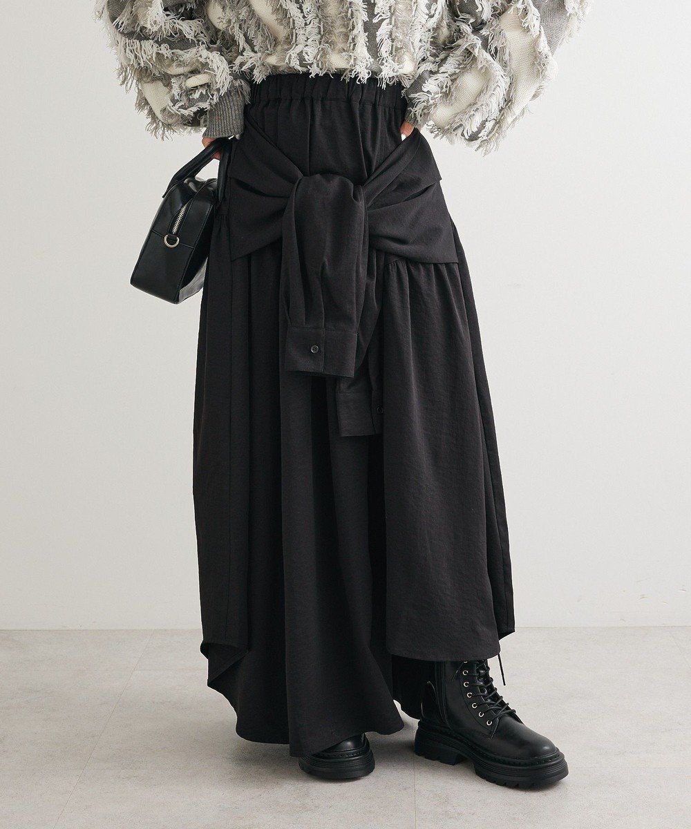 【グリーンパークス/Green Parks】の・ELENCARE DUE 袖付デザインスカート 人気、トレンドファッション・服の通販 founy(ファニー) 　ファッション　Fashion　レディースファッション　Fashion for Women　スカート　Skirts　おすすめ　Recommended / Our Picks　アシンメトリー　Asymmetrical Style　ギャザー　Gathered, Ruffled　トレンド　Trend, Trending Now　フレア　Flare, Flared　ヘムライン　Hemline, Bottom Cut　ポケット　Pocket, Pocket Detail　A/W・秋冬　Autumn/Winter　 other-1|ID: prp329100004746084 ipo3291000000035632211