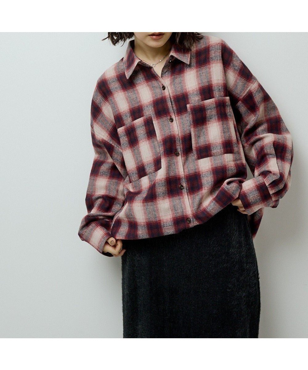 【グリーンパークス/Green Parks】の・ELENCARE DUE 2wayチェックビックシャツ インテリア・キッズ・メンズ・レディースファッション・服の通販 founy(ファニー) ファッション Fashion レディースファッション Fashion for Women ワンピース Dresses チュニック Tunic Tops & Dresses グラデーション Gradient, Ombre チェック Check, Plaid, Tartan チュニック Tunic, Long Top ビッグ Big, Oversized ブラウジング Blouson Silhouette, Cinched Waist ボトム Bottoms, Lower Wear ポケット Pocket, Pocket Detail A/W・秋冬 Autumn/Winter Bordeaux|ID: prp329100004746094 ipo3291000000034312259
