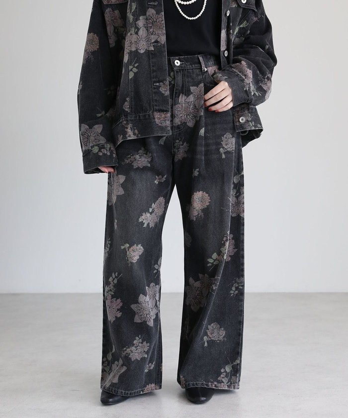 【グリーンパークス/Green Parks】の・SUGAR SPOON フラワーptデニムパンツ インテリア・キッズ・メンズ・レディースファッション・服の通販 founy(ファニー) https://founy.com/ ファッション Fashion レディースファッション Fashion for Women パンツ Pants & Trousers デニムパンツ・ジーンズ・美脚デニム Denim Jeans & Pants シンプル Simple, Minimal ジャケット Jacket, Outerwear セットアップ Set-Up, Coordinated Outfit デニム Denim, Jeans Material フォルム Silhouette, Form フラワー Flower, Floral プリント Print, Printed Pattern ポケット Pocket, Pocket Detail ワイド Wide, Wide Fit ヴィンテージ Vintage Style A/W・秋冬 Autumn/Winter |ID: prp329100004746102 ipo3291000000034312281