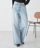 【アースミュージックアンドエコロジー/earth music&ecology】の【セルフカット可】ワイドデニムパンツ Light Indigo|ID: prp329100004746169 ipo3291000000034312555