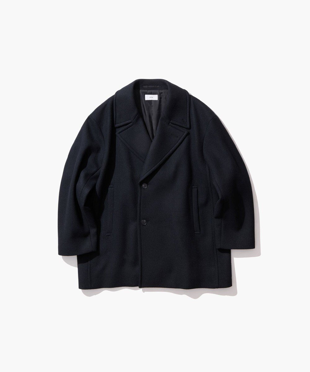 【エイトン/ATON】のSUPER 120S DOUBLE MELTON セミダブルショートコート インテリア・キッズ・メンズ・レディースファッション・服の通販 founy(ファニー)  ファッション Fashion レディースファッション Fashion for Women アウター Coat / Outerwear Collection コート・ロングコート・ピーコート Long Coats, Peacoats & More レディースジャケット・軽アウター Jackets 新作・新入荷 New Arrivals / New In ジャケット Jacket, Outerwear ダブル Double, Double-Breasted フォルム Silhouette, Form モダン Modern, Contemporary A/W・秋冬 Autumn/Winter BLACK|ID: prp329100004746215 ipo3291000000034312779