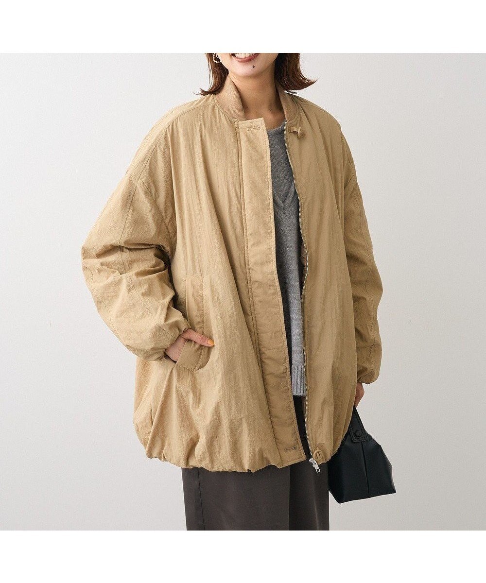 【グリーンパークス/Green Parks】のミディ丈ディフォームMA-1 インテリア・キッズ・メンズ・レディースファッション・服の通販 founy(ファニー) 　ファッション　Fashion　レディースファッション　Fashion for Women　アウター　Coat / Outerwear Collection　レディースジャケット・軽アウター　Jackets　MA-1ジャケット　MA-1 Bomber Jackets / Flight Jackets　おすすめ　Recommended / Our Picks　ジャケット　Jacket, Outerwear　トレンド　Trend, Trending Now　ハーフ　Half, Half-Length　バルーン　Balloon, Balloon Silhouette　ポケット　Pocket, Pocket Detail　今季　This Season, Current Season　A/W・秋冬　Autumn/Winter　Beige|ID: prp329100004746236 ipo3291000000035565768