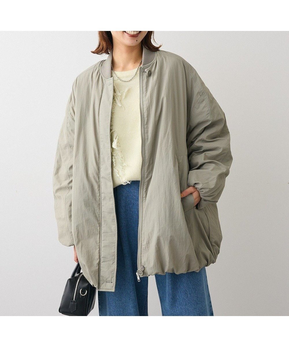 【グリーンパークス/Green Parks】のミディ丈ディフォームMA-1 インテリア・キッズ・メンズ・レディースファッション・服の通販 founy(ファニー) 　ファッション　Fashion　レディースファッション　Fashion for Women　アウター　Coat / Outerwear Collection　レディースジャケット・軽アウター　Jackets　MA-1ジャケット　MA-1 Bomber Jackets / Flight Jackets　おすすめ　Recommended / Our Picks　ジャケット　Jacket, Outerwear　トレンド　Trend, Trending Now　ハーフ　Half, Half-Length　バルーン　Balloon, Balloon Silhouette　ポケット　Pocket, Pocket Detail　今季　This Season, Current Season　A/W・秋冬　Autumn/Winter　Khaki|ID: prp329100004746236 ipo3291000000035565772