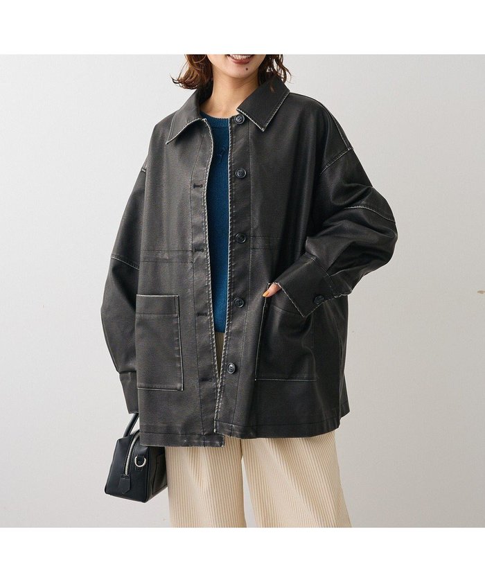 【グリーンパークス/Green Parks】の・ELENCARE DUE フェイクレザーカバーオール インテリア・キッズ・メンズ・レディースファッション・服の通販 founy(ファニー) https://founy.com/ ファッション Fashion レディースファッション Fashion for Women アウター Coat / Outerwear Collection レディースジャケット・軽アウター Jackets ブルゾンジャケット・スポーティアウター Blouson Jackets ジャケット Jacket, Outerwear スリーブ Sleeve, Long Sleeve / Short Sleeve フィット Fit, Slim Fit フェイクレザー Faux Leather, PU Leather ブルゾン Blouson, Bomber Jacket ポケット Pocket, Pocket Detail ヴィンテージ Vintage Style 今季 This Season, Current Season A/W・秋冬 Autumn/Winter |ID: prp329100004746323 ipo3291000000035632061