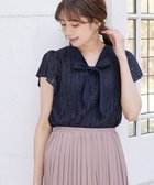 【ティアクラッセ/Tiaclasse】の【洗える】幅広く活躍が期待できるボウタイレースブラウス ネイビー|ID: prp329100004746535 ipo3291000000036295653