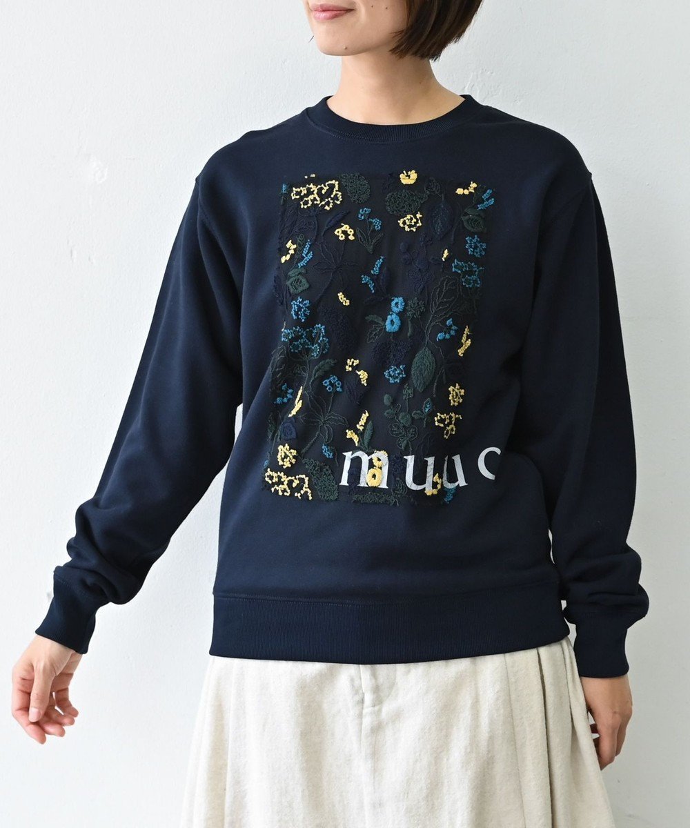 【ムーク/muuc】の〈コットン100% 12.7オンス生地&裏面パイル〉筆記帳刺繍のスウェット インテリア・キッズ・メンズ・レディースファッション・服の通販 founy(ファニー) ファッション Fashion レディースファッション Fashion for Women トップス・カットソー Cut & Sew Tops レディースパーカー・カジュアルフーディー Casual Hoodies & Sweatshirts スウェット・クルーネックトップス Sweatshirts & Crewnecks / Relaxed Fit Sweat Tops キャンバス Canvas, Canvas Fabric シルク Silk, 100% Silk スウェット / スエット Sweatshirt, Sweatwear 定番 Standard, Basic Item 手編み Hand-Knitted, Handmade Knit パターン Pattern, Design Print プリント Print, Printed Pattern モチーフ Motif, Design Theme A/W・秋冬 Autumn/Winter S/S・春夏 SS, Spring/Summer, Warm Season 再入荷 Restock / Back in Stock 夏 Summer エレガント 上品 Elegant ネイビー|ID: prp329100004746688 ipo3291000000034317341