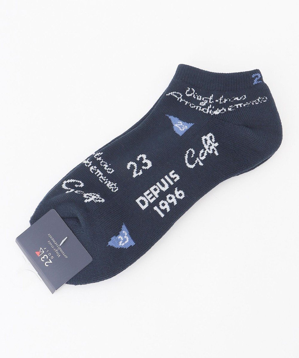 【23区 ゴルフ/23区GOLF / MEN】の【MEN】ロゴ柄アンクルソックス インテリア・キッズ・メンズ・レディースファッション・服の通販 founy(ファニー) 　ファッション　Fashion　メンズファッション　Fashion for Men　シューズ・靴　Shoes　アンクル　Ankle-Length Design　クッション　Cushion, Throw Pillow　ソックス　Socks, Hosiery　モチーフ　Motif, Design Theme　ネイビー系5|ID: prp329100004747158 ipo3291000000034322049