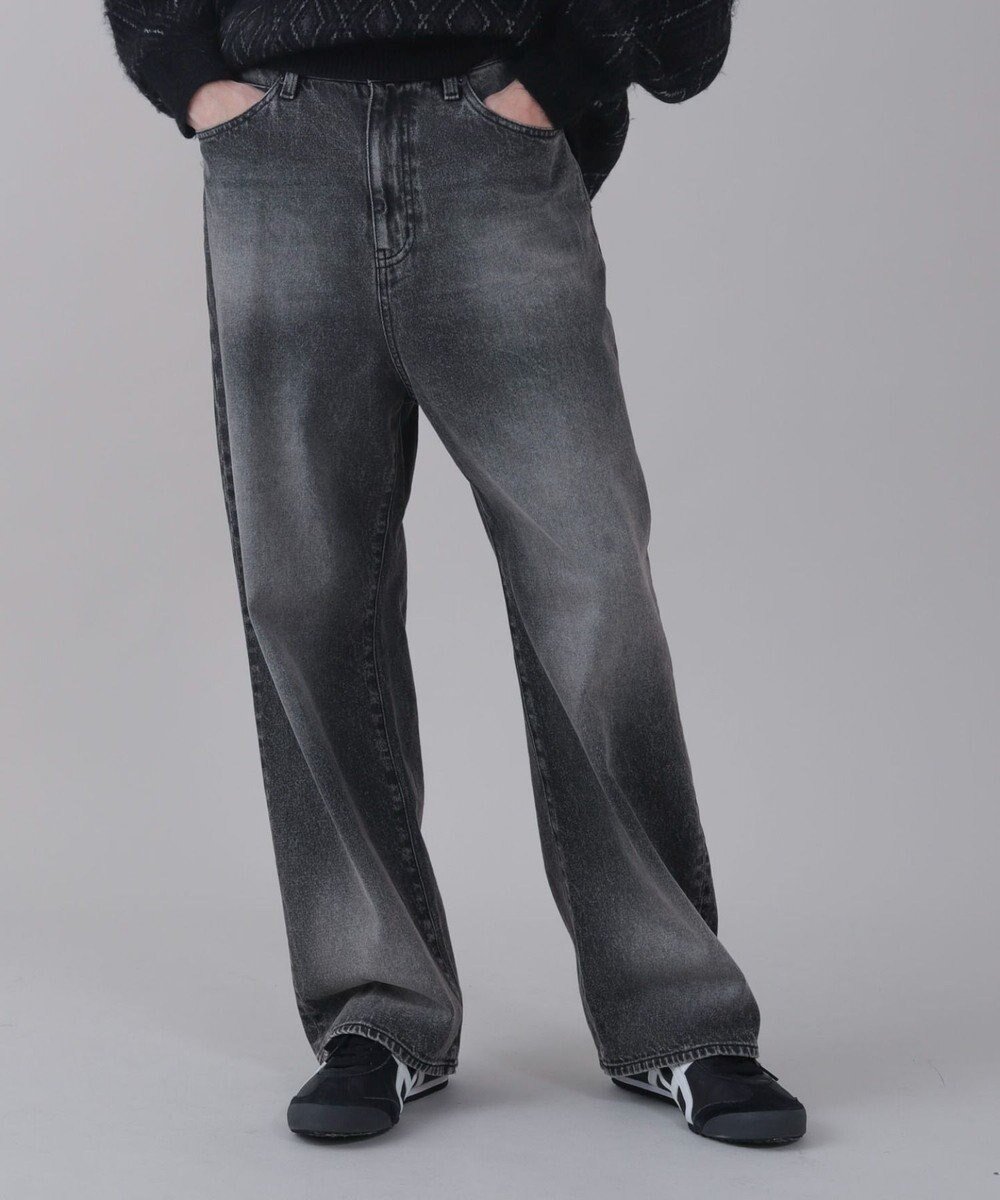 【ウィゴー/WEGO】の【ユニセックス着用ITEM/SMLサイズ展開/ウエスト調整可】バギーデニムパンツ インテリア・キッズ・メンズ・レディースファッション・服の通販 founy(ファニー) 　ファッション　Fashion　レディースファッション　Fashion for Women　パンツ　Pants & Trousers　デニムパンツ・ジーンズ・美脚デニム　Denim Jeans & Pants　春　Spring　グラフィック　Graphic, Graphic Design　シンプル　Simple, Minimal　スマホ　Smartphone, Mobile Device　デニム　Denim, Jeans Material　人気　Popular, Best Seller　ブルゾン　Blouson, Bomber Jacket　ループ　Loop, Loop Knit　ワイド　Wide, Wide Fit　S/S・春夏　SS, Spring/Summer, Warm Season　おすすめ　Recommended / Our Picks　夏　Summer　ブラック|ID: prp329100004747174 ipo3291000000035700559