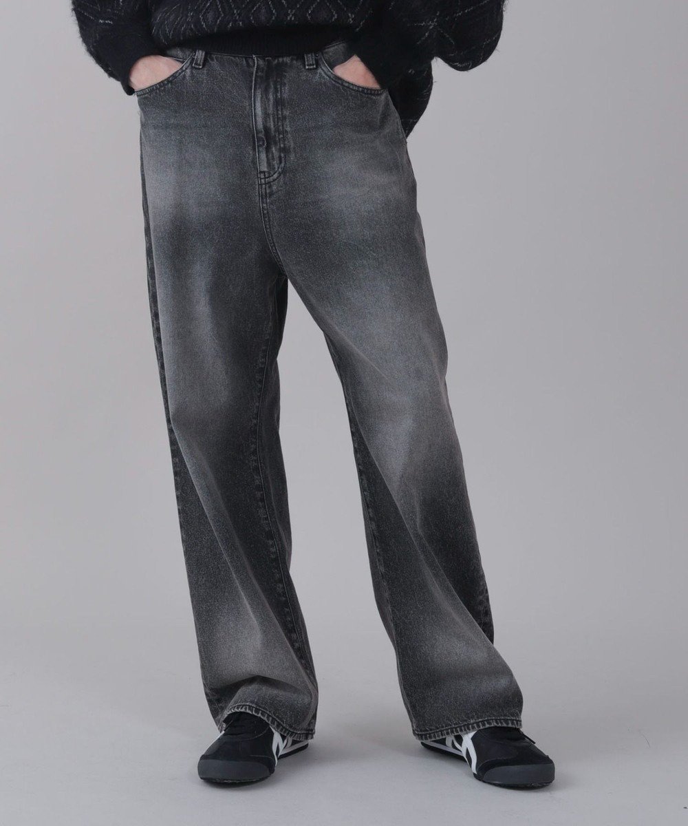 【ウィゴー/WEGO】の【ユニセックス着用ITEM/SMLサイズ展開/ウエスト調整可】バギーデニムパンツ インテリア・キッズ・メンズ・レディースファッション・服の通販 founy(ファニー) 　ファッション　Fashion　レディースファッション　Fashion for Women　パンツ　Pants & Trousers　デニムパンツ・ジーンズ・美脚デニム　Denim Jeans & Pants　春　Spring　グラフィック　Graphic, Graphic Design　シンプル　Simple, Minimal　スマホ　Smartphone, Mobile Device　デニム　Denim, Jeans Material　人気　Popular, Best Seller　ブルゾン　Blouson, Bomber Jacket　ループ　Loop, Loop Knit　ワイド　Wide, Wide Fit　S/S・春夏　SS, Spring/Summer, Warm Season　おすすめ　Recommended / Our Picks　夏　Summer　デニムブラック|ID: prp329100004747174 ipo3291000000035700565