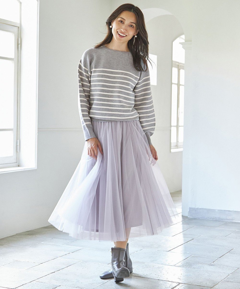 【エニー/ANY】の【ウエストゴム/洗濯機可能】チュールフレアースカート インテリア・キッズ・メンズ・レディースファッション・服の通販 founy(ファニー) ファッション Fashion レディースファッション Fashion for Women スカート Skirts シアー Sheer, See-Through シンプル Simple, Minimal スウェット / スエット Sweatshirt, Sweatwear チュール Tulip, Tulip Motif パターン Pattern, Design Print フレア Flare, Flared 楽ちん Easy Fit, Comfortable A/W・秋冬 Autumn/Winter ライトグレー|ID: prp329100004747190 ipo3291000000034322484