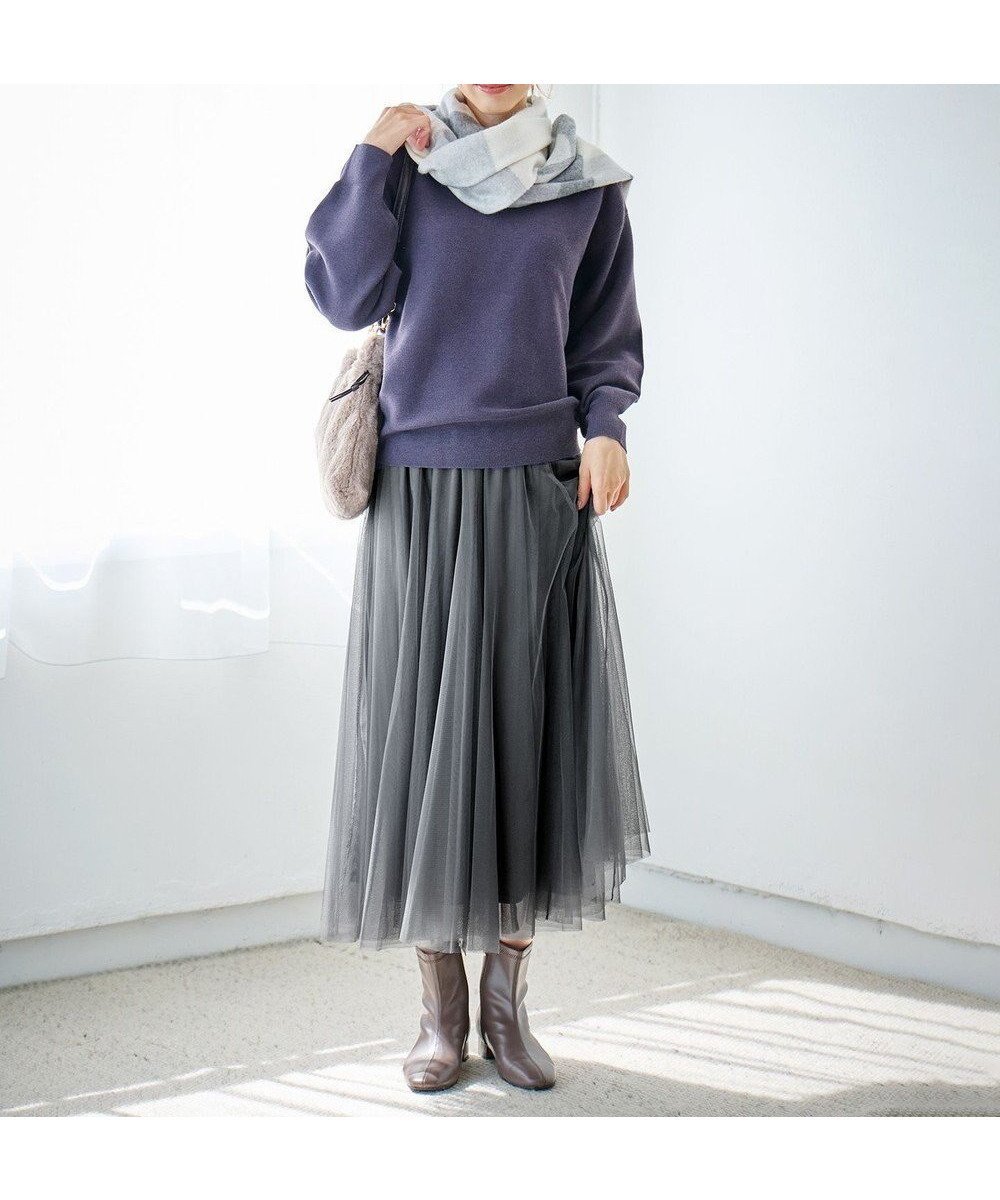 【エニー/ANY】の【ウエストゴム/洗濯機可能】チュールフレアースカート インテリア・キッズ・メンズ・レディースファッション・服の通販 founy(ファニー) ファッション Fashion レディースファッション Fashion for Women スカート Skirts シアー Sheer, See-Through シンプル Simple, Minimal スウェット / スエット Sweatshirt, Sweatwear チュール Tulip, Tulip Motif パターン Pattern, Design Print フレア Flare, Flared 楽ちん Easy Fit, Comfortable A/W・秋冬 Autumn/Winter チャコール|ID: prp329100004747190 ipo3291000000034322486