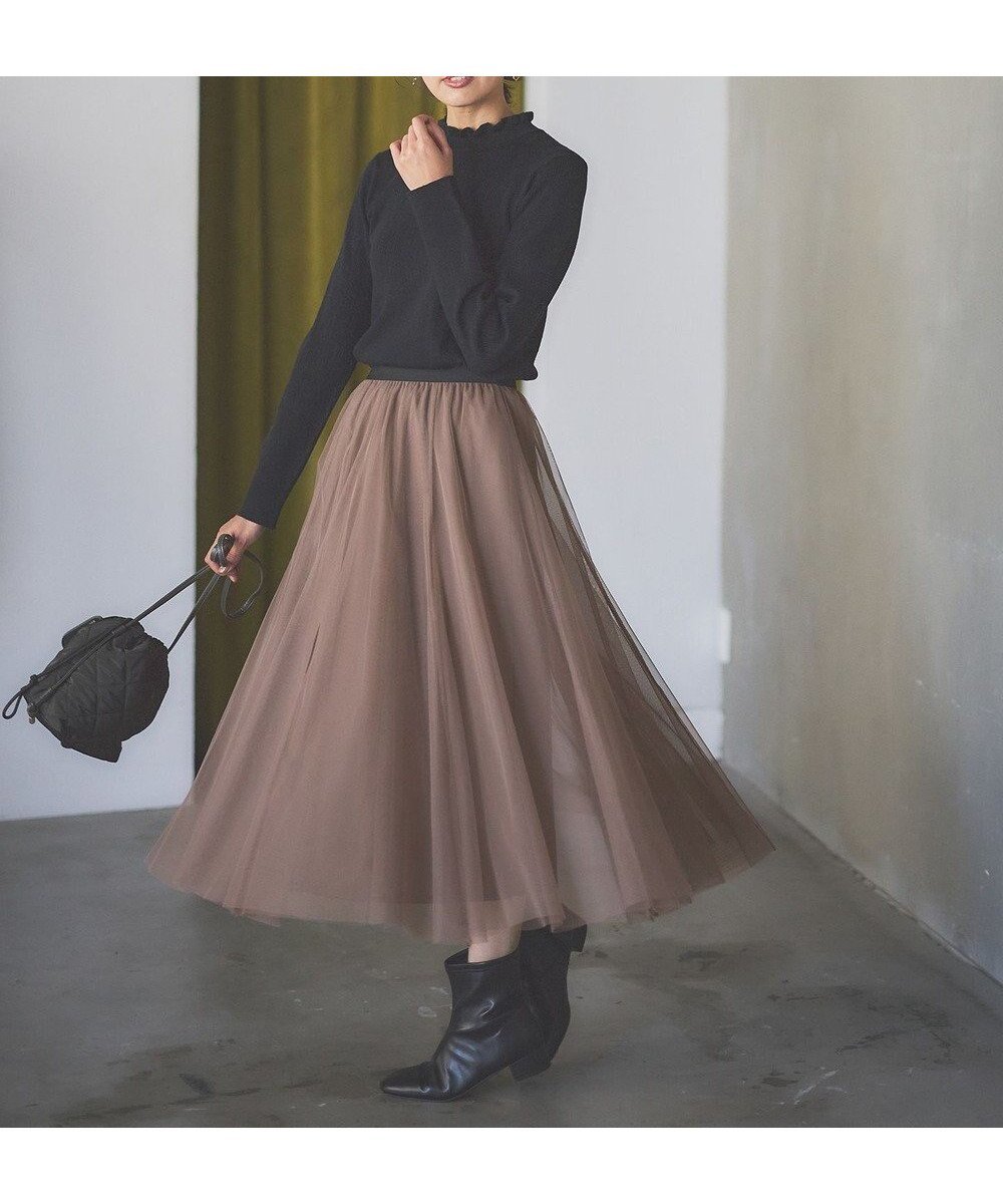 【エニー/ANY】の【ウエストゴム/洗濯機可能】チュールフレアースカート インテリア・キッズ・メンズ・レディースファッション・服の通販 founy(ファニー) ファッション Fashion レディースファッション Fashion for Women スカート Skirts シアー Sheer, See-Through シンプル Simple, Minimal スウェット / スエット Sweatshirt, Sweatwear チュール Tulip, Tulip Motif パターン Pattern, Design Print フレア Flare, Flared 楽ちん Easy Fit, Comfortable A/W・秋冬 Autumn/Winter モカ|ID: prp329100004747190 ipo3291000000034322487