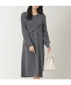 【エニィ スィス/any SiS】の【洗える】クロスレイヤードニット ワンピース チャコール|ID: prp329100004747199 ipo3291000000034322783