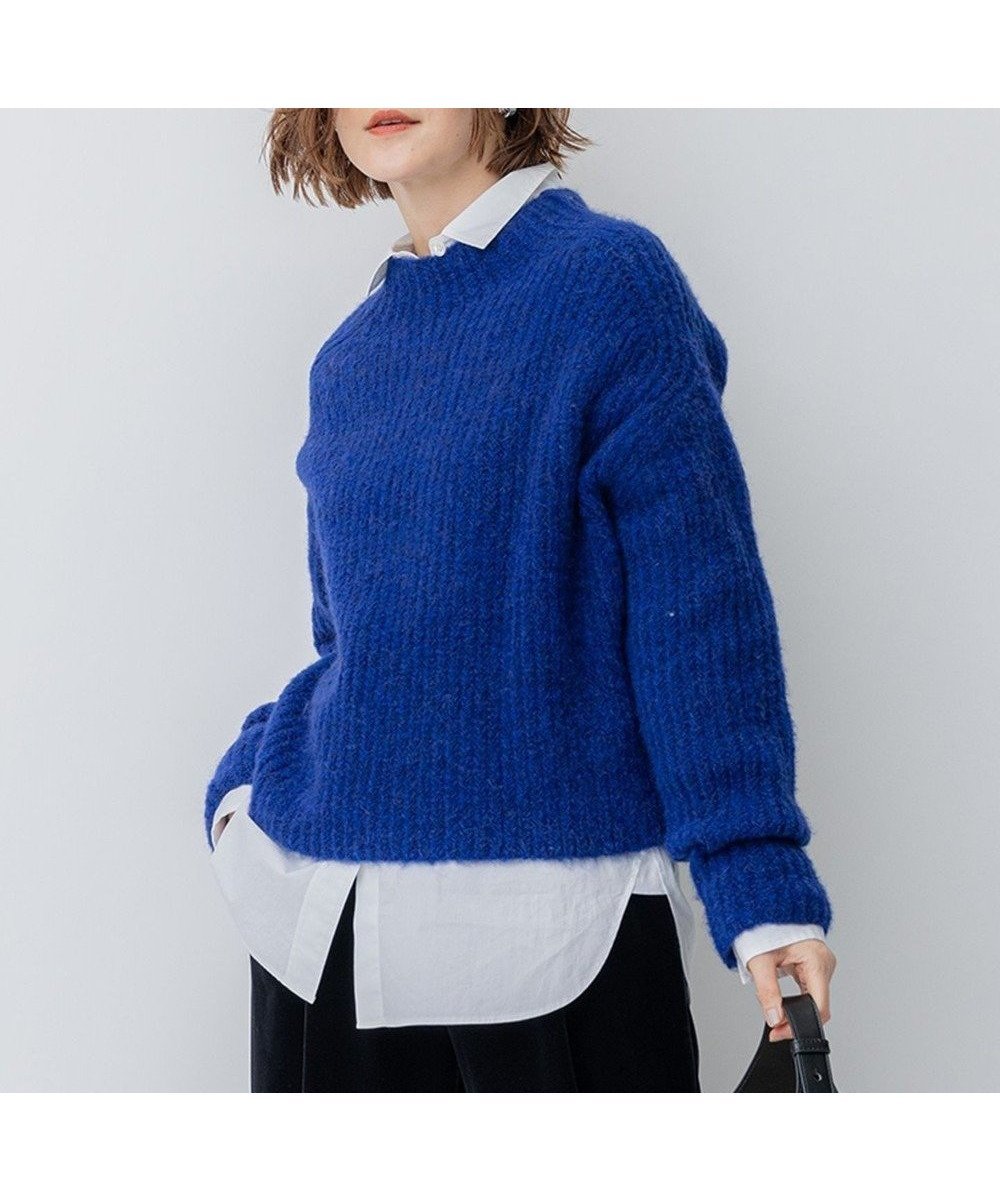 【23区/NIJYUSANKU】のブラッシュドアルパカブレンド ニット インテリア・キッズ・メンズ・レディースファッション・服の通販 founy(ファニー) 　ファッション　Fashion　レディースファッション　Fashion for Women　トップス・カットソー　Cut & Sew Tops　ニット　Knit Tops & Sweaters　2023年　2023　2023-2024秋冬・A/W　Autumn/Winter 2023–24 AW23–24　冬　Winter / This Winter　おすすめ　Recommended / Our Picks　イタリア　Italy　セーター　Sweater, Knitwear　トレンド　Trend, Trending Now　畦　Ribbed Knit　A/W・秋冬　Autumn/Winter　ブルー系|ID: prp329100004747210 ipo3291000000034323118