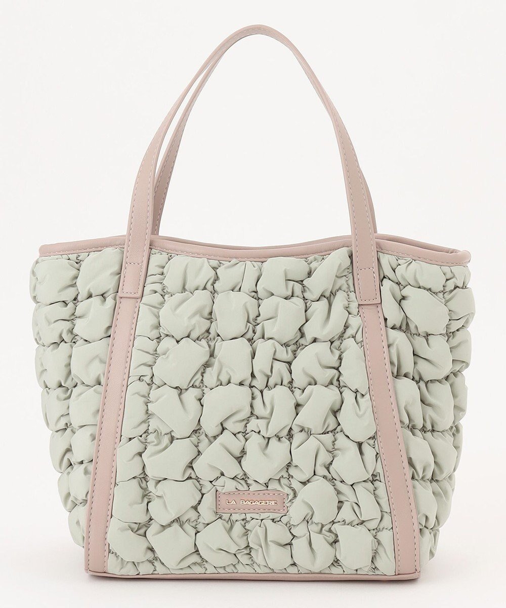 【ラ バガジェリー/LA BAGAGERIE】のポップコーンキルト2WAYトート Sサイズ インテリア・キッズ・メンズ・レディースファッション・服の通販 founy(ファニー) 　ファッション　Fashion　レディースファッション　Fashion for Women　バッグ　Bags　キルティング　Quilted, Quilting　キルト　Quilt, Quilted Fabric　スマート　Smart, Elegant　ポケット　Pocket, Pocket Detail　ランダム　Random, Irregular　夏　Summer　春　Spring　S/S・春夏　SS, Spring/Summer, Warm Season　A/W・秋冬　Autumn/Winter　ライトグリーン|ID: prp329100004747217 ipo3291000000034323314