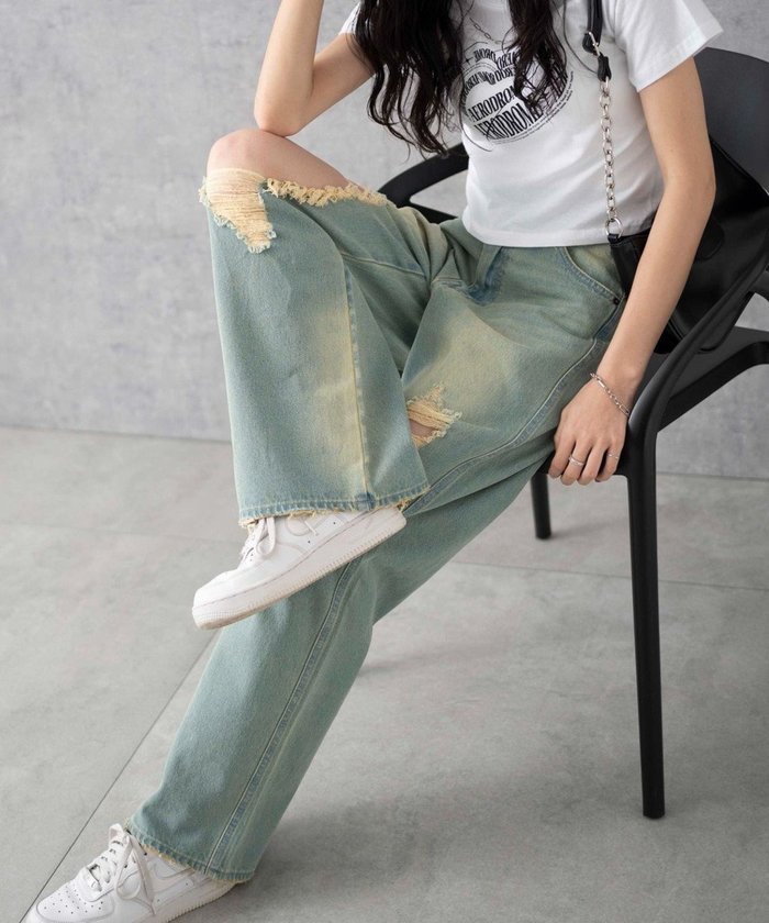 【ウィゴー/WEGO】のヴィンテージウォッシュダメージデニムパンツ インテリア・キッズ・メンズ・レディースファッション・服の通販 founy(ファニー) https://founy.com/ ファッション Fashion レディースファッション Fashion for Women パンツ Pants & Trousers デニムパンツ・ジーンズ・美脚デニム Denim Jeans & Pants サンダル Sandals, Summer Shoes シューズ Shoes, Footwear スマホ Smartphone, Mobile Device ダメージ Distressed, Destroyed デニム Denim, Jeans Material トレンド Trend, Trending Now 今季 This Season, Current Season 夏 Summer 春 Spring S/S・春夏 SS, Spring/Summer, Warm Season |ID: prp329100004747222 ipo3291000000034323466