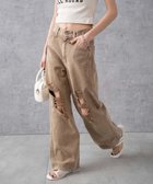 【ウィゴー/WEGO】のヴィンテージウォッシュダメージデニムパンツ ベージュ|ID: prp329100004747222 ipo3291000000034323469