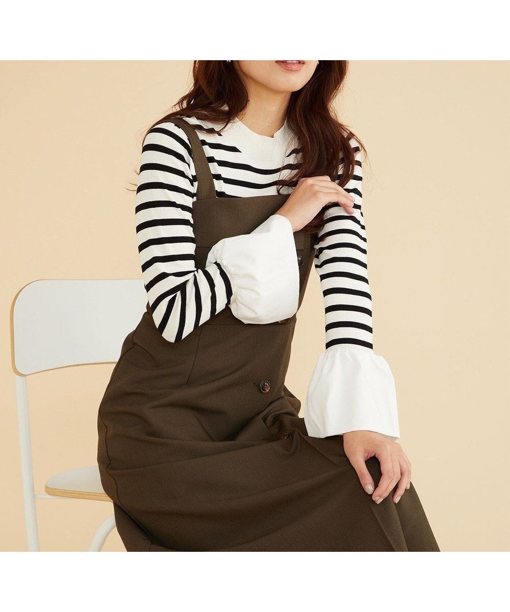 【フェルゥ/Feroux】の【洗える】袖フレアボーダー ニット 人気、トレンドファッション・服の通販 founy(ファニー) ファッション Fashion レディースファッション Fashion for Women トップス・カットソー Cut & Sew Tops ニット Knit Tops & Sweaters コンパクト Compact, Small Size セーター Sweater, Knitwear トレンド Trend, Trending Now フレア Flare, Flared ボーダー Border, Stripe 洗える Machine Washable A/W・秋冬 Autumn/Winter other-1|ID: prp329100004747223 ipo3291000000034323540