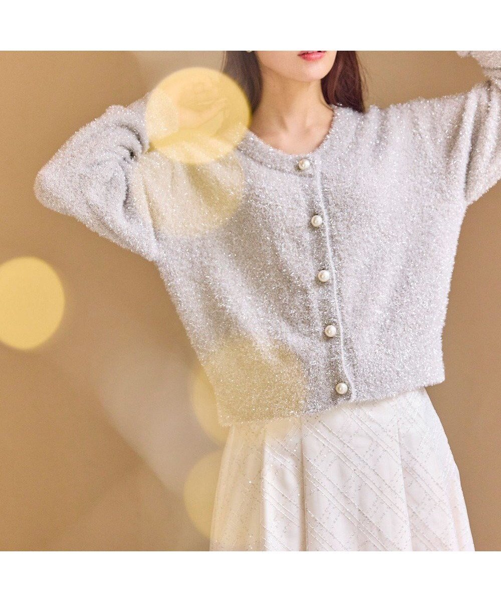 【フェルゥ/Feroux】のキラキラシャギー ニット カーディガン インテリア・キッズ・メンズ・レディースファッション・服の通販 founy(ファニー) ファッション Fashion レディースファッション Fashion for Women トップス・カットソー Cut & Sew Tops ニット Knit Tops & Sweaters カーディガン・羽織り Layered Style Cardigans カーディガン Cardigan, Knitwear クラシカル Classical, Vintage-Inspired コンパクト Compact, Small Size シルバー Silver, Metallic Silver ダウン Down, Puffer デニム Denim, Jeans Material バランス Balance, Style Balance パール Pearl, Pearl Accent フェミニン Feminine, Girly 冬 Winter / This Winter A/W・秋冬 Autumn/Winter エレガント 上品 Elegant ベージュ系|ID: prp329100004747241 ipo3291000000034323791